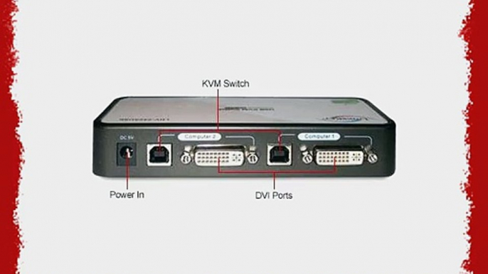 Linkskey 2-Port DVI USB KVM Switch with USB Hub/Microphone/Speaker with Cables (LDV-242AUSK)