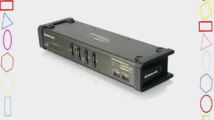 IOGEAR 4-Port Dual View KVM Switch with Audio and Cables GCS1744