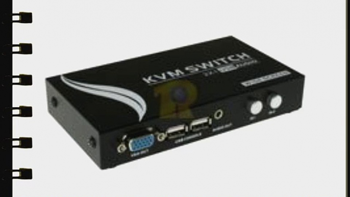 2 Way USB KVM Manual Switch Box with Audio (Monitor Keyboard Mouse)