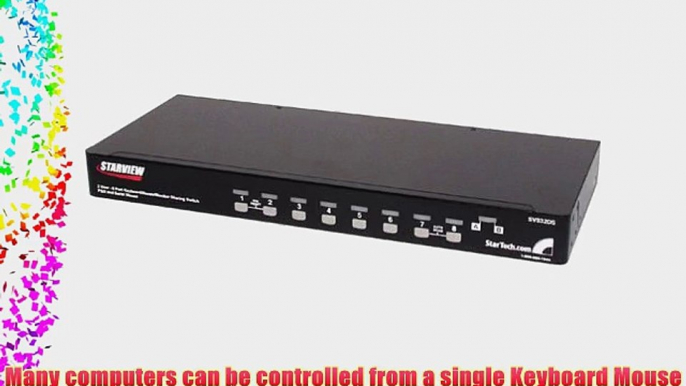 StarTech.com Dual User 8-Port 1U Rack Mount PS/2 KVM Switch with OSD (SV832DS)