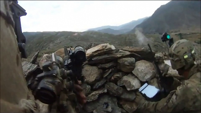 U.S Soldiers Intense Mountain Helmet Cam Firefight With A-10 Support Afghanistan