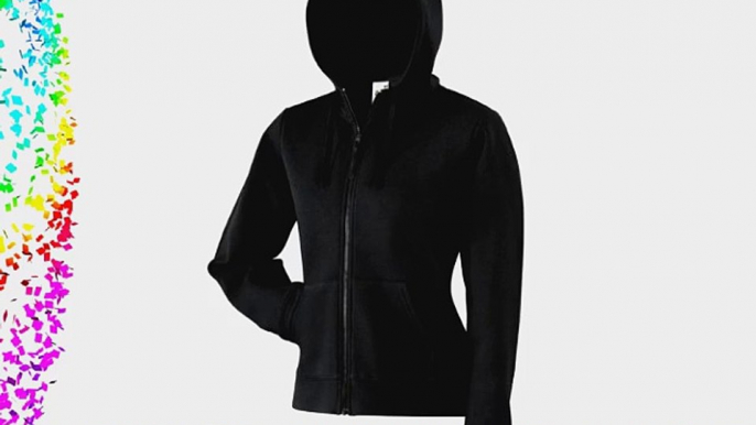 Fruit of the Loom Womens lady fit zip through hooded sweatshirt Black S - Size 10