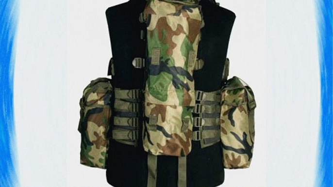 Tactical Combat South African Assault Vest Adjustable Airsoft Woodland Camo