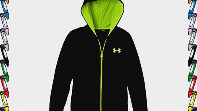 Under Armour Boy's EU Transit Zipped Sweatshirt - Black/High-Vis Yellow Medium Youth