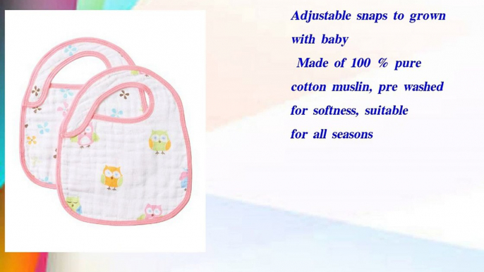 Angel Dear Muslin Bibs  Pink Owl Color Pink