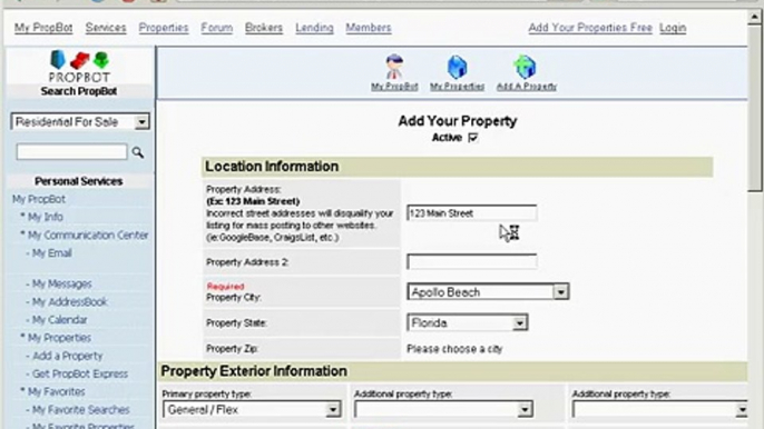 Adding in a Commercial For Sale Property Listing