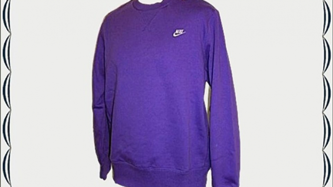 New Nike Mens Purple Fleece Crew Sweatshirt Sweatshirt Size M