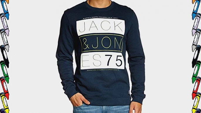 Jack and Jones Men's Kendall Crew Neck Long Sleeve Sweatshirt Blue (Midnight Navy) Small