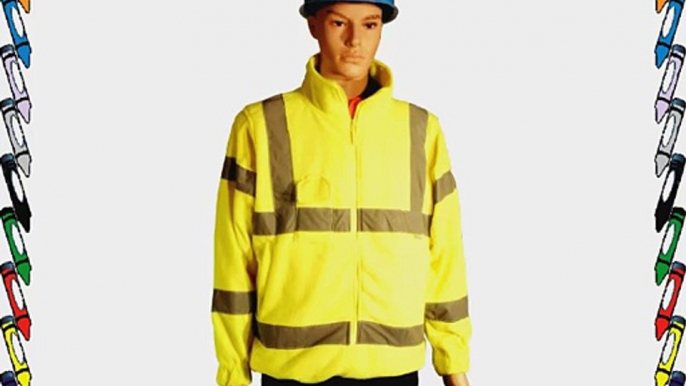 Hi Vis Fleece Orange or Yellow High visibility Safety Jacket hi viz Work Jumper (XL Yellow)