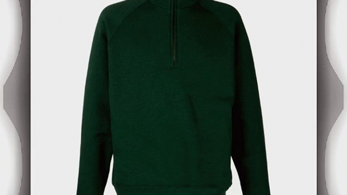 Fruit Of The Loom Zip Neck Sweatshirt Bottle Green XL