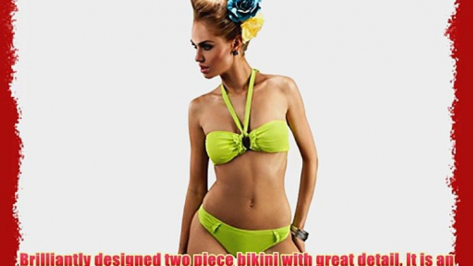 Ladies Women swimming costume two piece bikini swimsuit swimwear (12 Lemon)