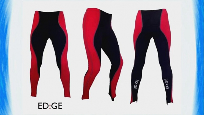 ED:GE Padded Cycling Tights Leggings Trousers in Black/ Red - All Sizes (Medium)