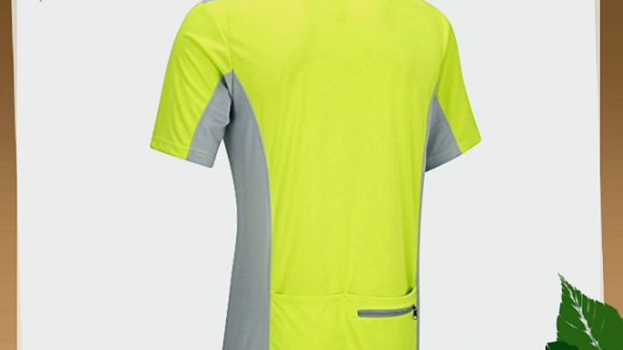 Tenn-Outdoors Men's Coolflo Breathable Hi Viz Short Sleeve Cycling Jersey - Yellow/grey 42-44