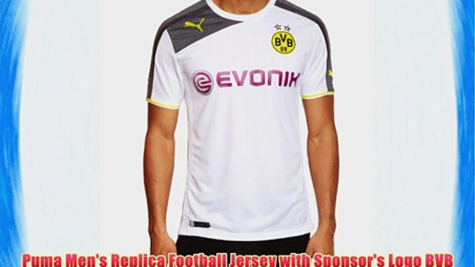 Puma Men's Replica Football Jersey with Sponsor's Logo BVB (Borussia Dortmund) Third Kit white-dark