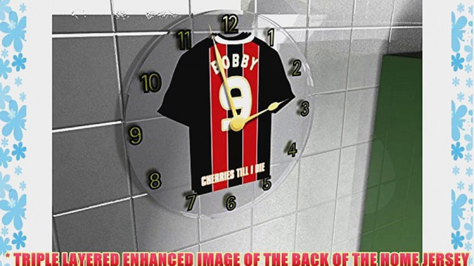 PREMIER LEAGUE FOOTBALL SHIRT WALL CLOCKS - ANY NAME ANY NUMBER ANY TEAM (AFC BOURNEMOUTH)