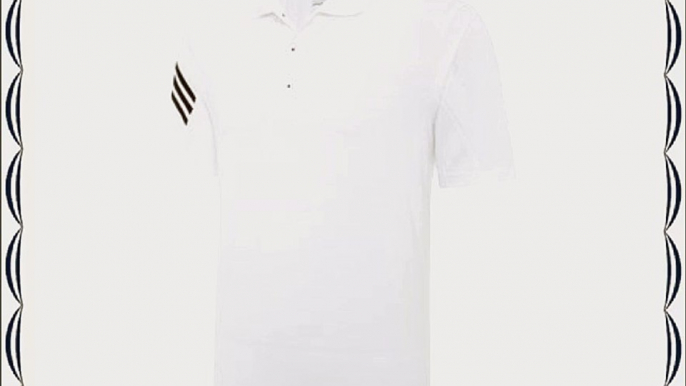 Adidas Golf 2014 Mens ClimaLite 3-Stripes Polo Shirt - White/Black - M