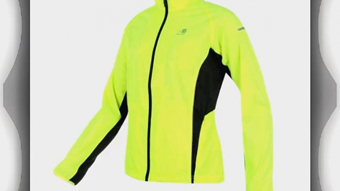 Ladies Hi Viz Safety Yellow Reflective Running Jacket. High Visibility Fluorescent Yellow and