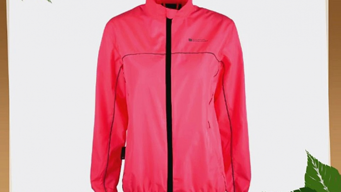 Mountain Warehouse Force Womens Water-Resistant Reflective Running Jacket Bright Pink 16