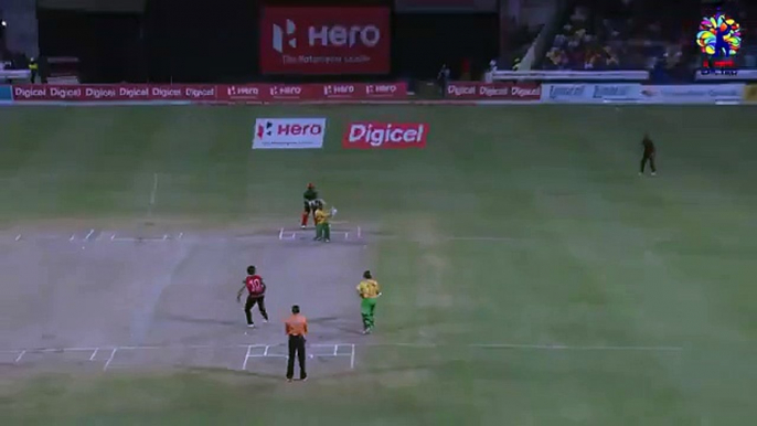 FOUR SOME! Denesh Ramdin smashes Shahid Afridi for four sixes in a row at#CPL15