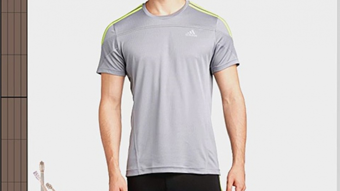 adidas Men's Response Short Sleeve T Shirt - Tech Grey F12 X-Large