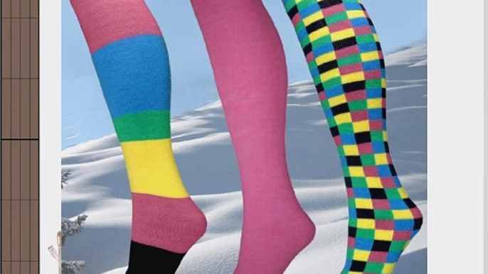 3 Pairs Patterned Thermal Ski Tube Socks - 24 Size 4-11