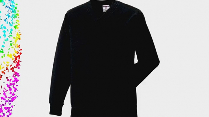 Russell Workwear V-Neck Sweatshirt Top (2XL) (Black)