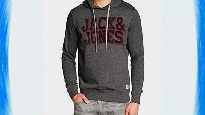 Jack and Jones Men's Sixty Sweat Hood Jumper Grey Melange Medium