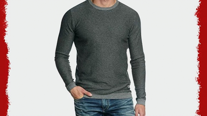 Jack and Jones Men's JJCO Sharp Knit Crew Neck Long Sleeve Sweatshirt Grey Melange Large