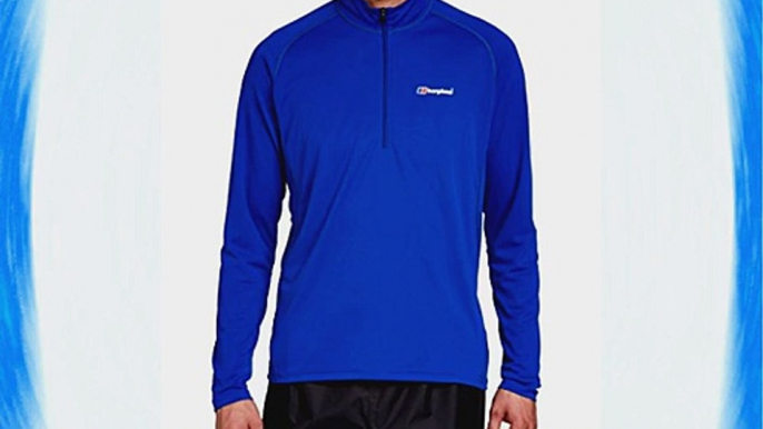 Berghaus Men's Tech Tee Long Sleeve Zip Neck Base Layer - Intense Blue/Intense Blue X-Large