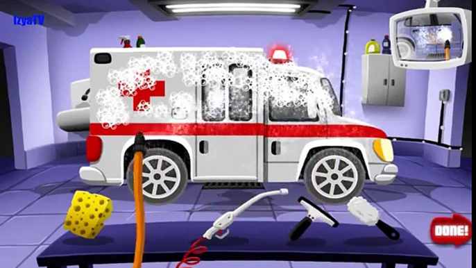 car cartoon Ambulance   Car wash   Repair Cars   Cartoon about ambulances   Machine