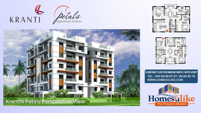 3BHK Flats for Sale in Kondapur, Hyderabad at Kranti Petals on Homesulike