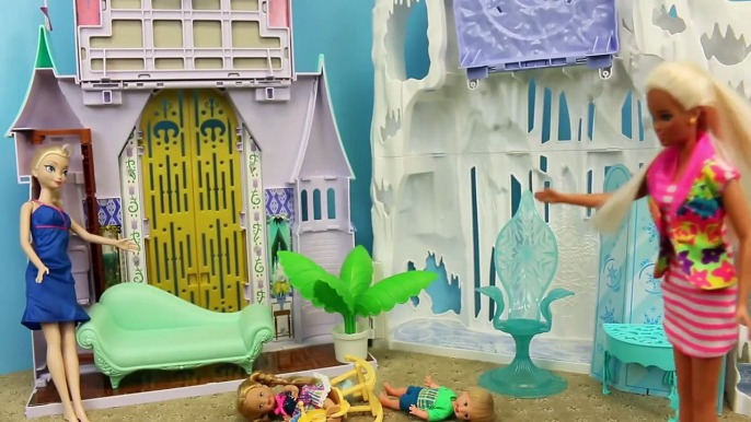 Frozen Elsa Castle Dollhouse Makeover BARBIE STYLE ❤ Frozen Kids Alex & Felicia DisneyCarToys 1080p