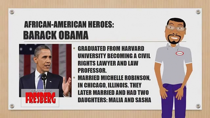 Black History Month: African American Heroes - Barack Obama - Educational Cartoon for Children