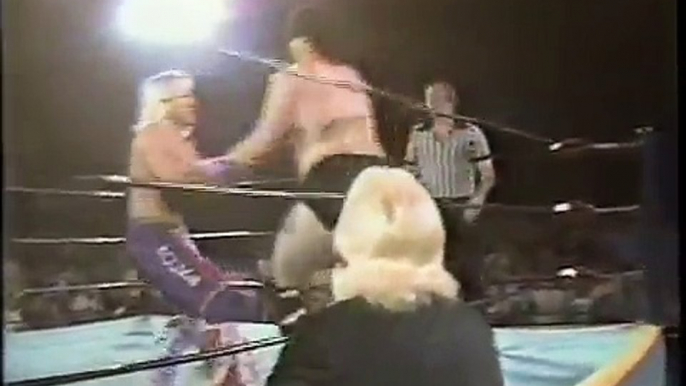 Ric Flair fights Ricky Morton in Street clothes