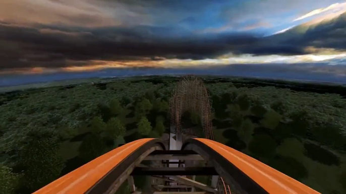 Goliath Wooden Roller Coaster POV Six Flags Great America 2014