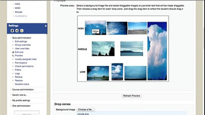 Moodle 2 quiz Drag and drop images, text and markers