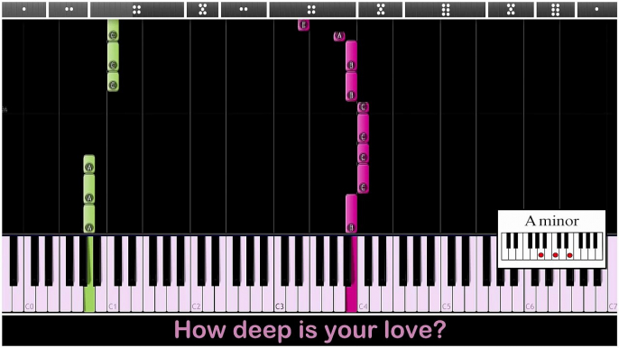 "How Deep Is Your Love" - Calvin Harris & Disciples - [EASY] Piano Tutorial w. Lyrics (Synthesia)