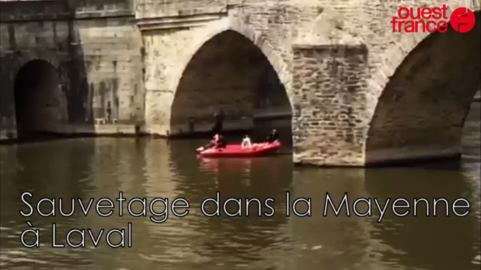 Sauvetage dans la Mayenne à Laval