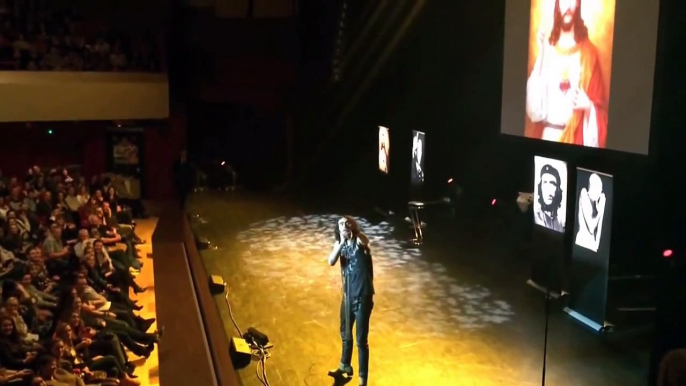 Heckler at Russell Brand Messiah complex show, Reading, 1 March 2014