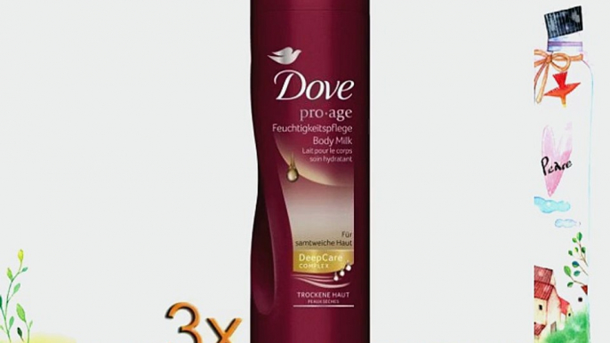 3 x Dove pro age Feuchtigkeitspflege Body Milk/samtweiche Haut/trockene Haut/Deep Care Complex