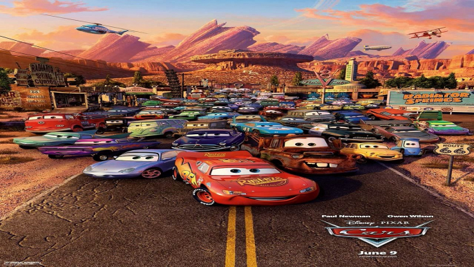 Disney Pixar Cars Fast as Lightning - Lightning McQueen vs Tow Mater, Flo, Sheriff, Holley