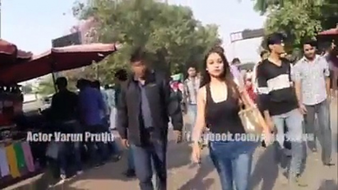 Indian VS Jeans Dress Woman Walking in Delhi