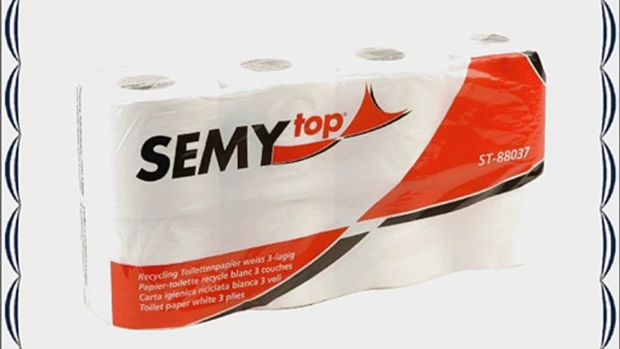 Semy Top Toilettenpapier 3 lagig 250 Blatt Recycling wei? 7er Pack (7 x 8 St?ck)