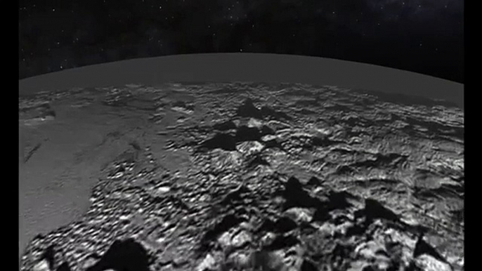 Animated Flyover of Pluto’s Icy Mountain and Plains