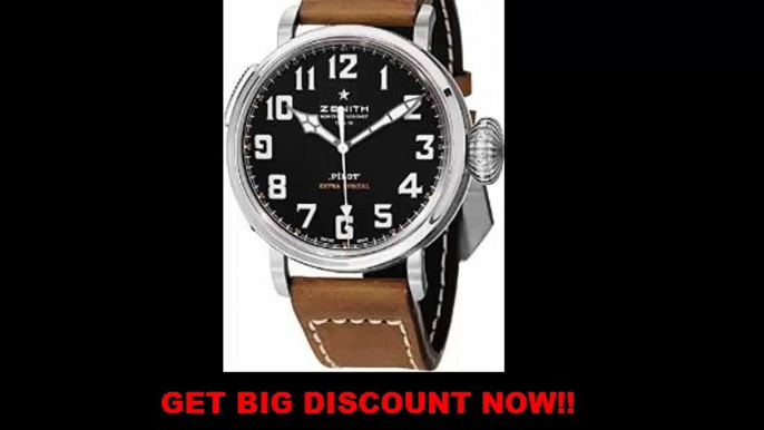 PREVIEW Zenith Pilot 20 Extra Special Black Dial Brown Leather Mens Watch 032430300021C738