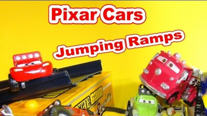 Disney Pixar Cars Lightning McQueen, Sally, Red, Doc and more, Jumping Ramps in Radiator Springs