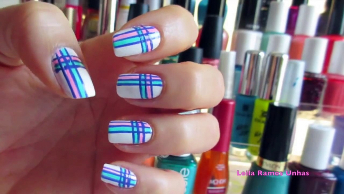 Unhas Decoradas Xadrez Fashion - Plaid Nail Art