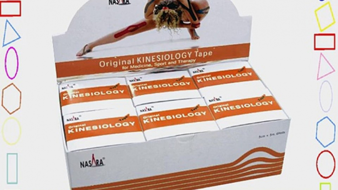 NASARA Kinesiologie Tape kinesiologische Tapes * beige * 5m x 50mm * Spenderbox (6er VE Umkarton)