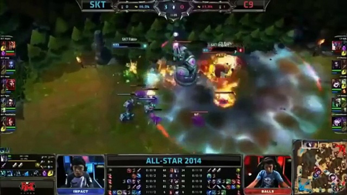 SKT Faker LeBlanc Highlights SKT T1 vs C9 All Star 2014 League of Legends