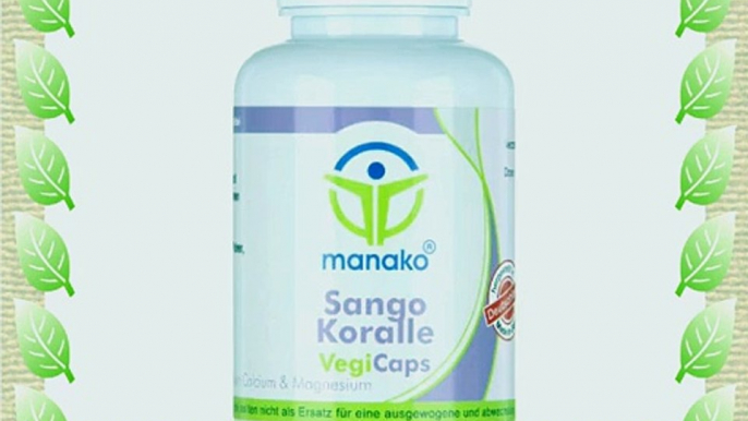 Manako Sango Koralle vegetarische Kapseln 120 St?ck Korallenkalzium 1er Pack (1 x 90 g)